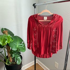 Knox Rose Embroidered boho blouse #104